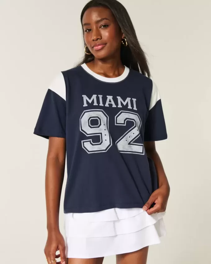 Maglietta oversize con grafica Miami