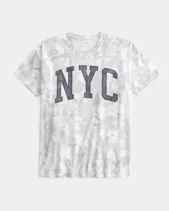 Maglietta oversize con grafica mimetica NYC