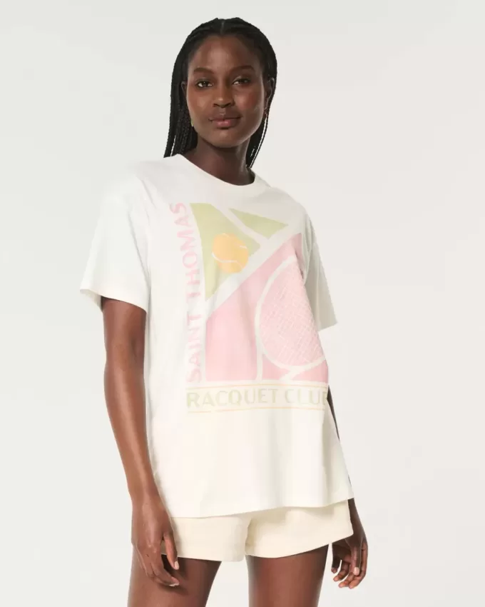 Maglietta oversize con grafica Saint Thomas Racquet Club Maglietta oversize con grafica Saint Thomas Racquet Club