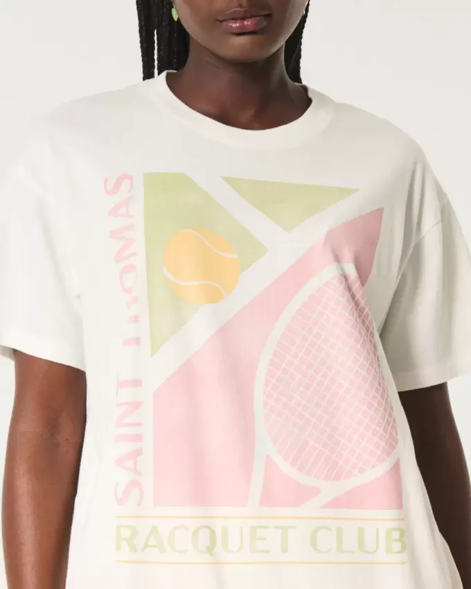 Maglietta oversize con grafica Saint Thomas Racquet Club Maglietta oversize con grafica Saint Thomas Racquet Club
