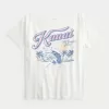 Maglietta oversize con stampa Kauai e spalle scoperte
