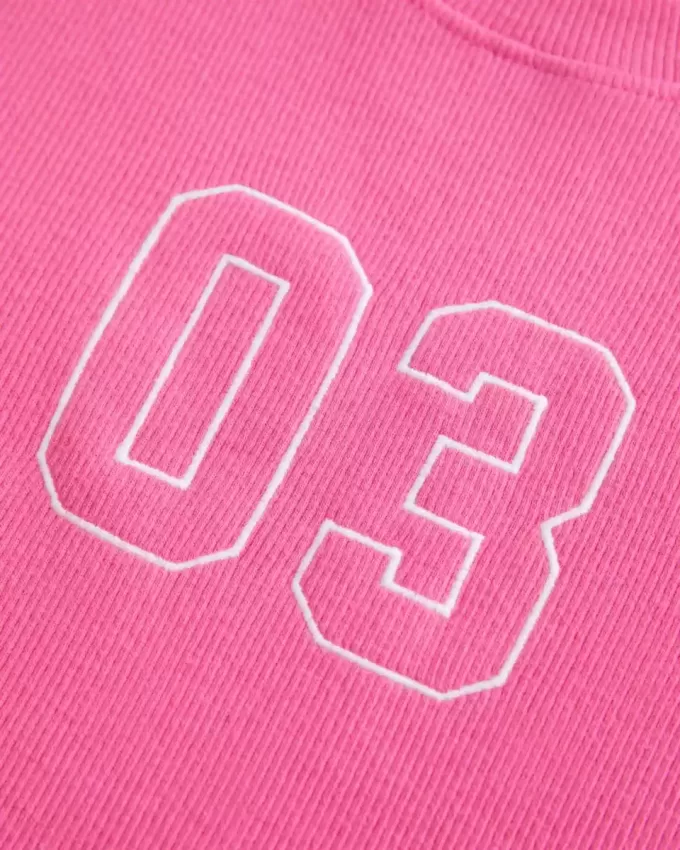 Maglietta per neonati con grafica a costine e numero