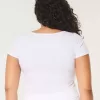 Maglietta per neonati con scollo quadrato a coste Maglietta per neonati con scollo quadrato a coste