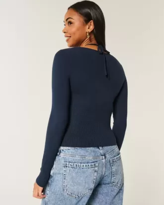 Maglione a maniche lunghe con laccetti