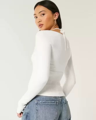 Maglione a maniche lunghe con laccetti