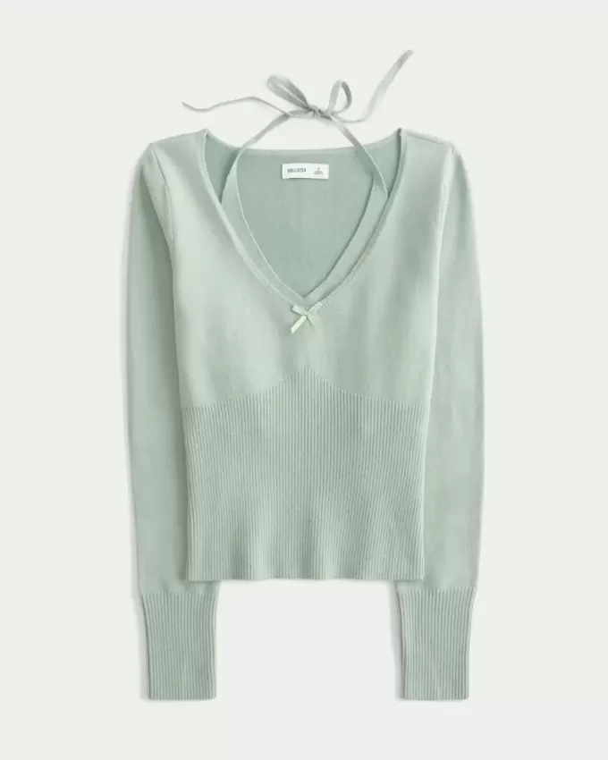 Maglione a maniche lunghe con laccetti Maglione a maniche lunghe con laccetti