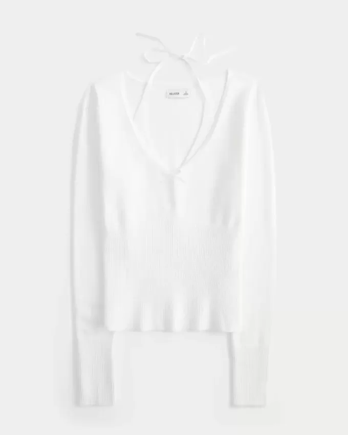 Maglione a maniche lunghe con laccetti Maglione a maniche lunghe con laccetti