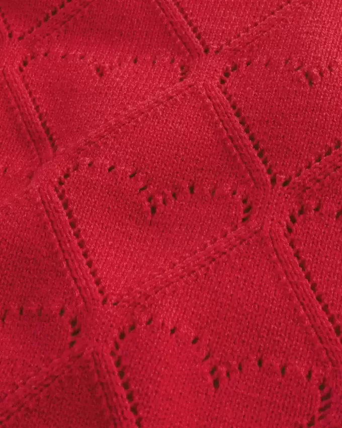 Maglione a spalle scoperte con motivo a cuore Maglione a spalle scoperte con motivo a cuore