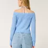 Maglione a spalle scoperte in stile uncinetto Maglione a spalle scoperte in stile uncinetto