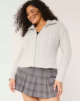 Maglione a trecce con cerniera Comfy Cloud di Hollister