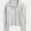 Maglione a trecce con cerniera Comfy Cloud di Hollister Maglione a trecce con cerniera Comfy Cloud di Hollister