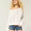 Maglione a trecce con maniche a fiocco Maglione a trecce con maniche a fiocco