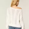 Maglione a trecce con maniche a fiocco Maglione a trecce con maniche a fiocco