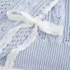 Maglione a trecce con maniche a fiocco