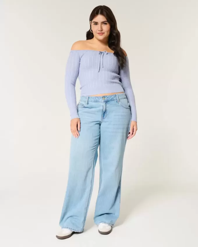 Maglione a trecce con spalle scoperte Maglione a trecce con spalle scoperte