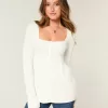 Maglione babydoll a maniche lunghe e scollo quadrato Maglione babydoll a maniche lunghe e scollo quadrato