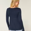 Maglione babydoll a maniche lunghe e scollo quadrato
