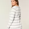 Maglione babydoll a maniche lunghe e scollo quadrato