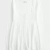 Maglione babydoll a maniche lunghe e scollo quadrato Maglione babydoll a maniche lunghe e scollo quadrato