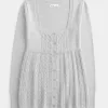 Maglione babydoll a maniche lunghe e scollo quadrato