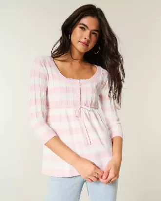 Maglione babydoll a trecce