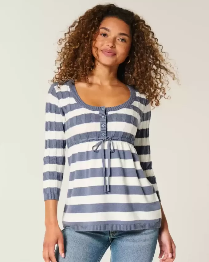 Maglione babydoll a trecce Maglione babydoll a trecce