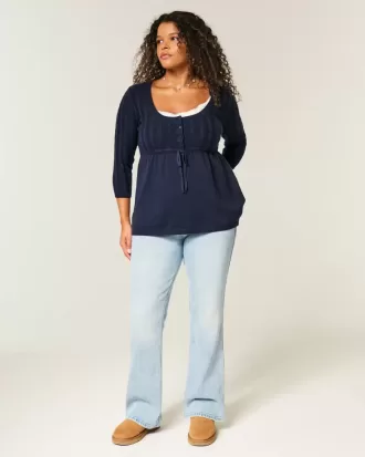 Maglione babydoll a trecce