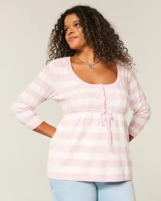 Maglione babydoll a trecce