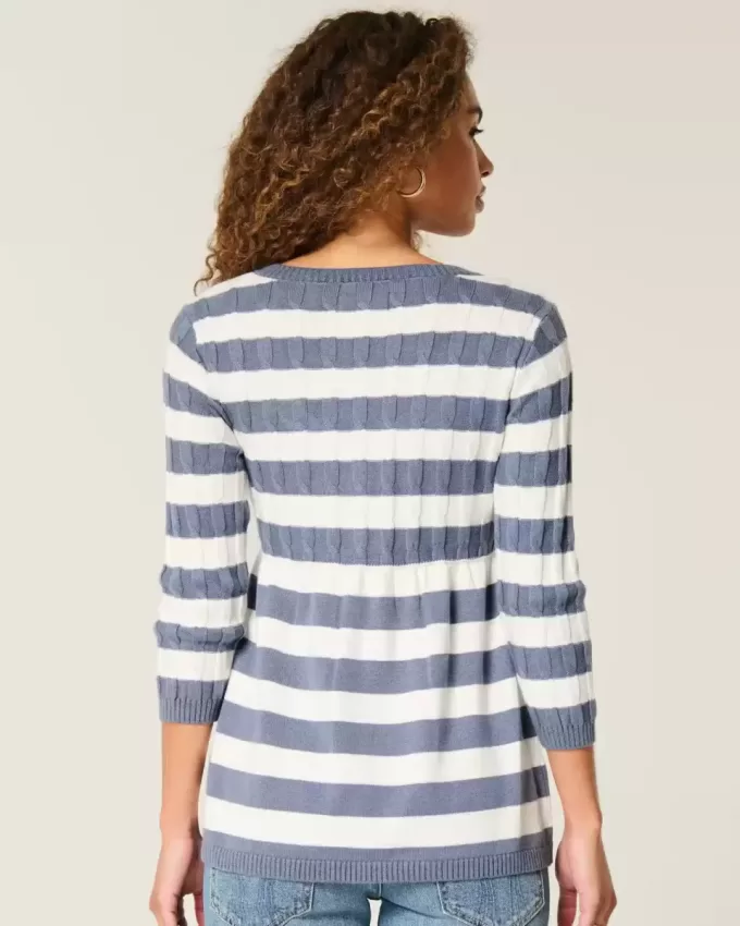 Maglione babydoll a trecce Maglione babydoll a trecce