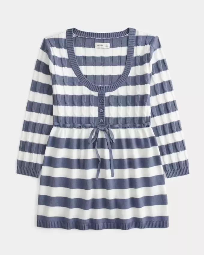 Maglione babydoll a trecce Maglione babydoll a trecce