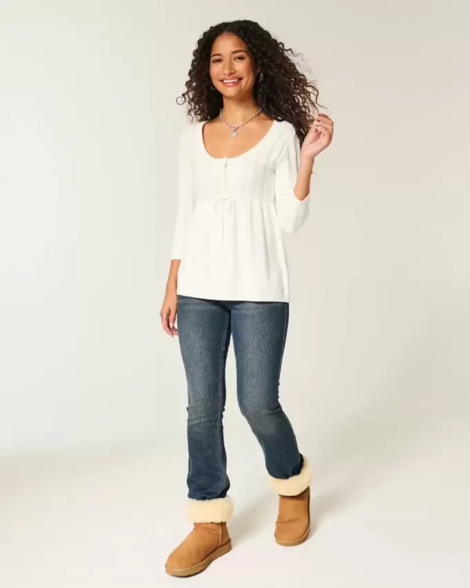 Maglione babydoll a trecce