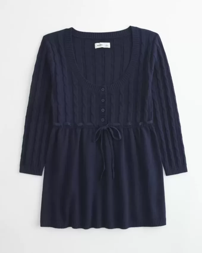 Maglione babydoll a trecce Maglione babydoll a trecce