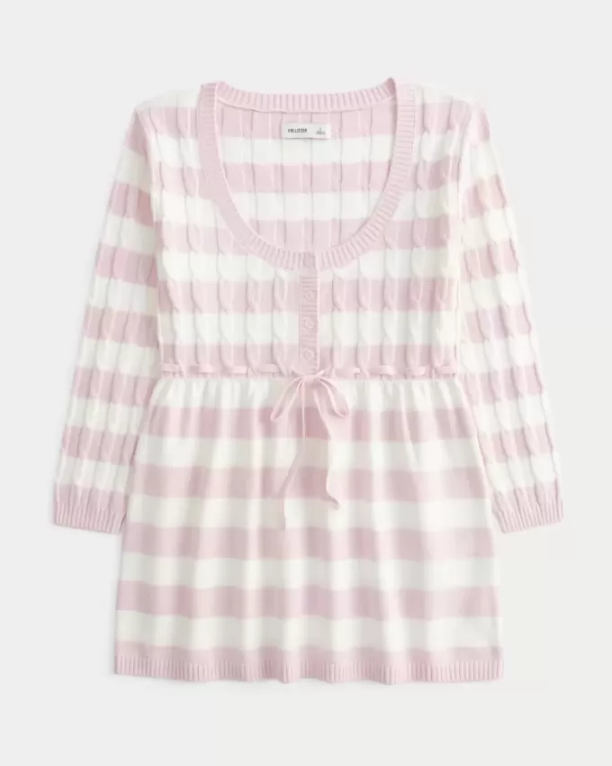 Maglione babydoll a trecce