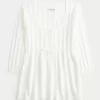 Maglione babydoll a trecce