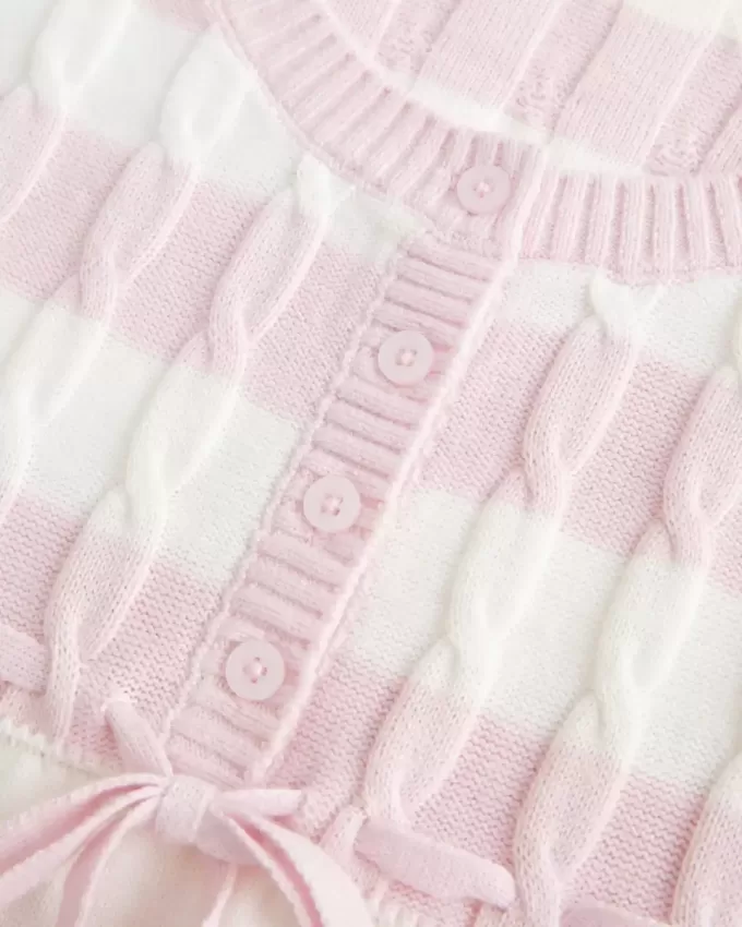 Maglione babydoll a trecce