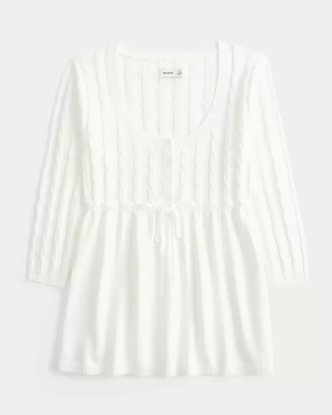 Maglione babydoll a trecce