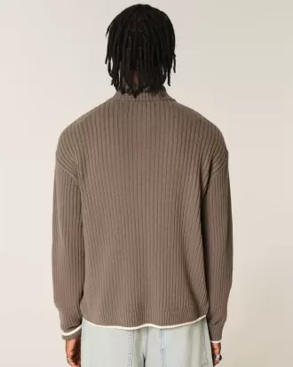 Maglione con cerniera e grafica numerica rilassata