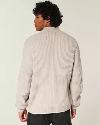 Maglione con cerniera e grafica numerica rilassata