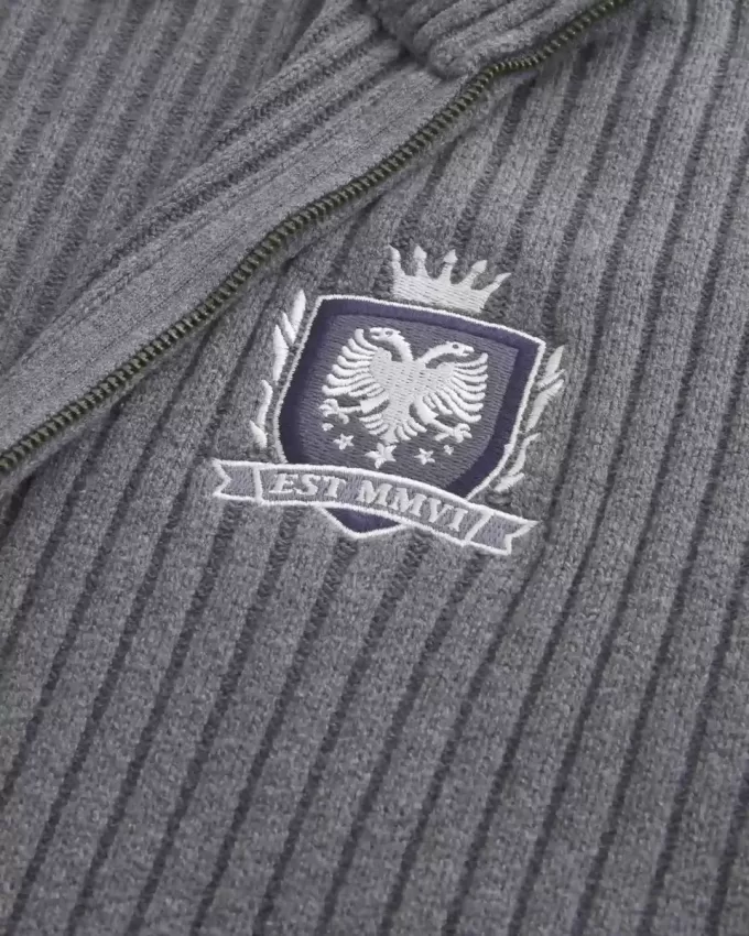 Maglione con cerniera grafica rilassata