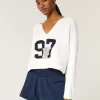 Maglione con scollo a V e grafica Hollister Comfy Cloud