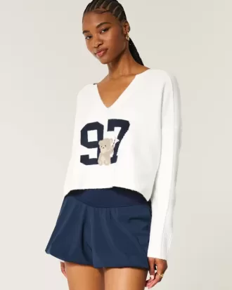 Maglione con scollo a V e grafica Hollister Comfy Cloud