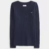 Maglione con scollo a V e lavorazione a trecce