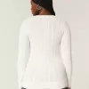 Maglione con scollo a V e lavorazione a trecce
