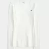 Maglione con scollo a V e lavorazione a trecce