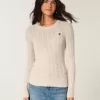 Maglione girocollo a trecce con cuore