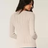 Maglione girocollo a trecce con cuore