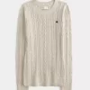 Maglione girocollo a trecce con cuore