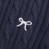 Maglione girocollo con fiocco in maglia a trecce