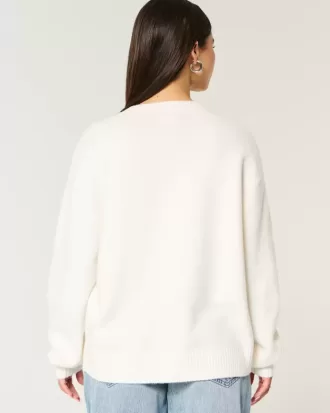 Maglione girocollo con grafica bandiera americana Comfy Cloud di Hollister