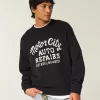 Maglione girocollo con grafica Boxy Motor City Auto Repairs